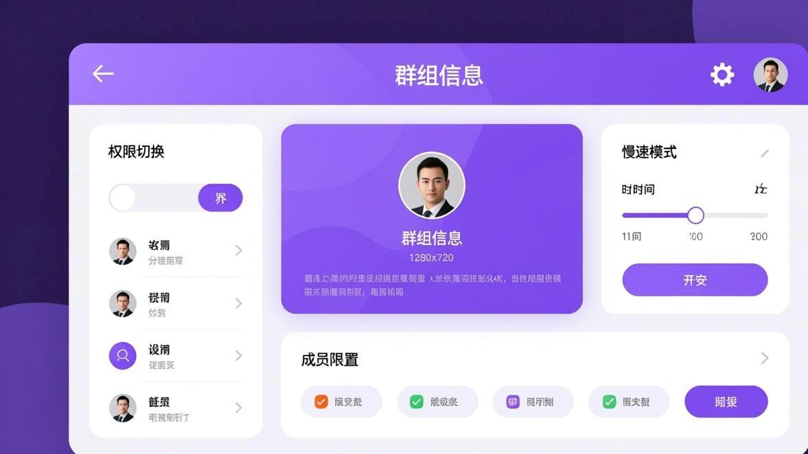 群组信息与发言权限设置界面
