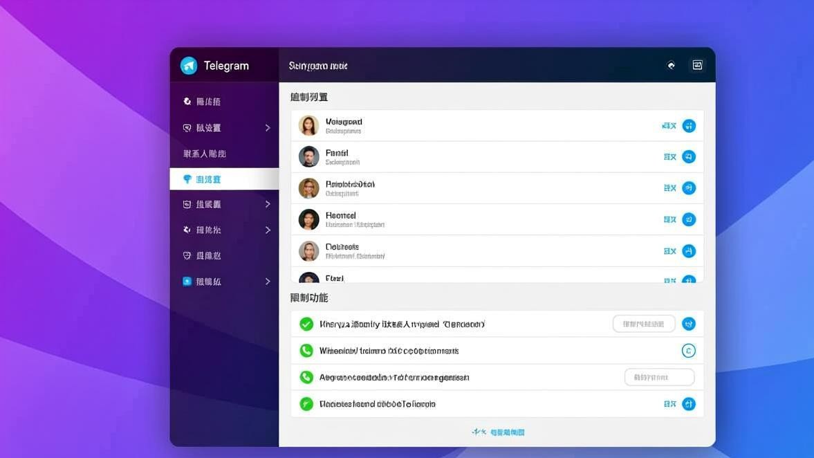 Telegram隐私设置和拉黑列表界面 - 教程配图